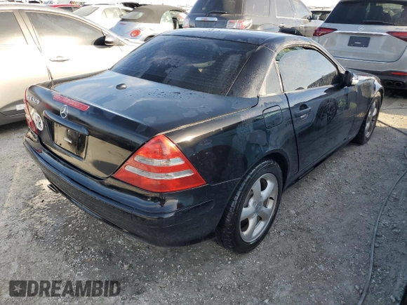 2001 Mercedes-Benz SLK-Class with VIN WDBKK65F51F217396, listed as a Copart auction lot 74339214 with 56,281 mi miles and Salvage Title. Bid and sale history available at carsss.com. Image 3.