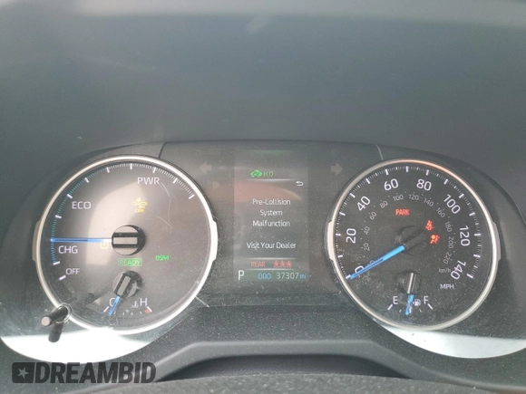 2021 Toyota RAV4 Hybrid LE with VIN JTMB6RFV9MD040106, listed as a Copart auction lot 63409025 with 37,307 mi miles and Non repairable. Bid and sale history available at DreamBid. Image 9.