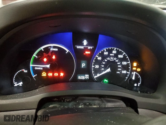 2012 Lexus RX 450h with VIN JTJBC1BA8C2427086, listed as a Copart auction lot 48743895 with 160,644 mi miles and Salvage title. Bid and sale history available at DreamBid. Image 9.