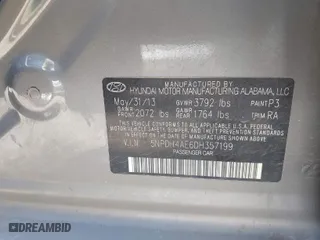 2013 Hyundai Elantra GLS PZEV with VIN 5NPDH4AE6DH357199, listed as a IAAI auction lot 41788694 with 161,467 mi miles. Bid and sale history available at carsss.com. Image 9.