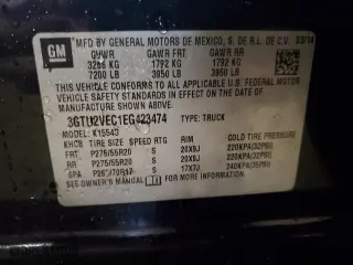 2014 GMC Sierra 1500 SLT with VIN 3GTU2VEC1EG423474, listed as a Copart auction lot 46899275 with 149,074 mi miles and Clean Title. Bid and sale history available at carsss.com. Image 14.