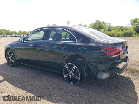 2019 Mercedes-Benz A 220 with VIN WDD3G4FB4KW021352, listed as a Copart auction lot 57049025 with 28,545 mi miles and Salvage title. Bid and sale history available at DreamBid. Image 2.