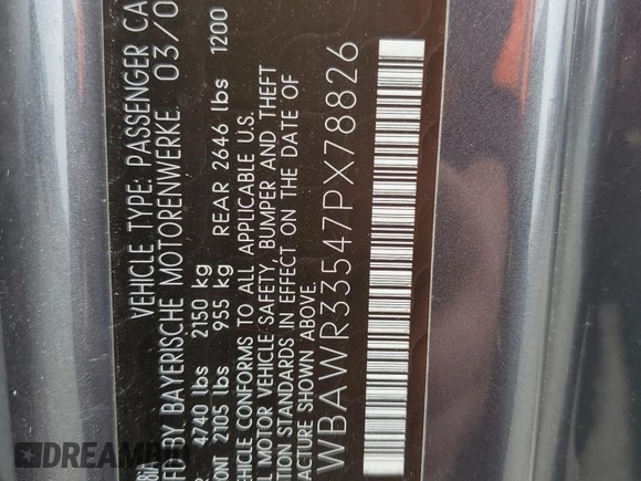 2007 BMW 3 Series 328i с VIN WBAWR33547PX78826, выставлен на аукционе Copart как лот 85965894 с пробегом 138 150 миль миль и Списание • Salvage title. История ставок и продаж доступна на DreamBid. Изображение 12.