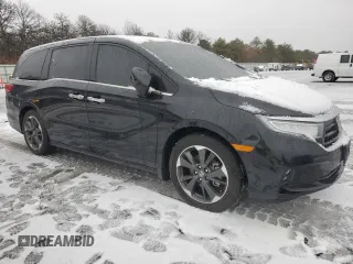 2024 Honda Odyssey Elite with VIN 5FNRL6H92RB029941, listed as a Copart auction lot 43759145 with 7,483 mi miles and Salvage Title. Bid and sale history available at carsss.com. Image 4.