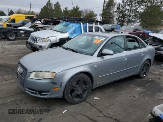 2007 Audi A4 2.0T with VIN WAUDF78EX7A097525, listed as a Copart auction lot 45595695 with 205,106 mi miles and Non Repairable. Bid and sale history available at carsss.com. Image 1.