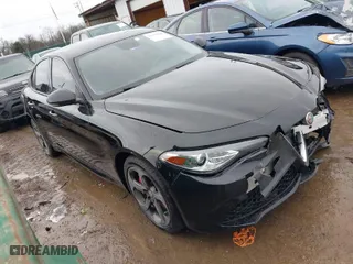 2017 Alfa Romeo Giulia with VIN ZARFAEDN3H7545063, listed as a IAAI auction lot 41478190 with 76,623 mi miles. Bid and sale history available at carsss.com. Image 1.