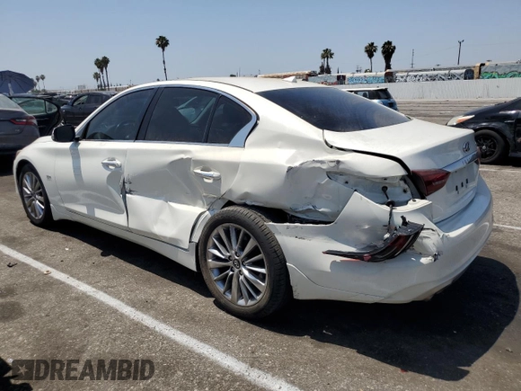 2018 Infiniti Q50 Luxe with VIN JN1EV7APXJM350096, listed as a Copart auction lot 59754334 with 46,798 mi miles and Salvage title. Bid and sale history available at DreamBid. Image 2.