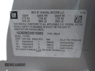 2017 Chevrolet Silverado 1500 LT with VIN 1GCRCRECXHZ159962, listed as a IAAI auction lot 41634689 with 145,978 mi miles and . Bid and sale history available at DreamBid. Image 9.