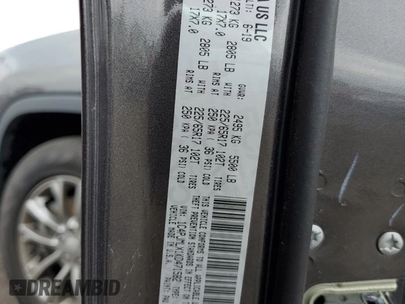 2019 Jeep Cherokee Altitude with VIN 1C4PJMLX1KD471582, listed as a Copart auction lot 55729055 with 76,941 mi miles and Salvage title. Bid and sale history available at DreamBid. Image 13.