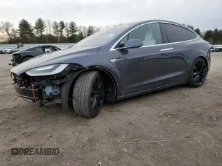 2016 Tesla Model X 70D with VIN 5YJXCBE2XGF004905, listed as a Copart auction lot 50170075 with 98,936 mi miles and Salvage Title. Bid and sale history available at carsss.com. Image 1.