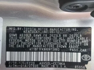 2017 Toyota Camry XLE with VIN 4T1BF1FK8HU813883, listed as a Copart auction lot 46188785 with 0 mi miles and Salvage Title. Bid and sale history available at carsss.com. Image 14.