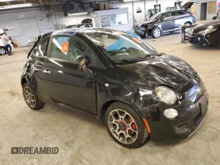 2013 FIAT 500 Sport with VIN 3C3CFFBR7DT668109, listed as a Copart auction lot 76729524 with Not provided miles and Salvage title. Bid and sale history available at DreamBid. Image 4.