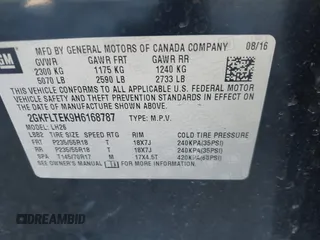2017 GMC Terrain SLE with VIN 2GKFLTEK9H6168787, listed as a IAAI auction lot 41658890 with 89,409 mi miles. Bid and sale history available at carsss.com. Image 9.