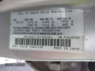 2002 Mazda Millenia with VIN JM1TA221721722364, listed as a IAAI auction lot 42160683 with 166,778 mi miles and . Bid and sale history available at DreamBid. Image 9.