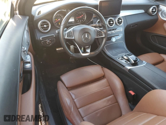 2017 Mercedes-Benz C 300 with VIN WDDWJ4JB8HF358637, listed as a Copart auction lot 84721744 with 56,442 mi miles and Salvage Title. Bid and sale history available at carsss.com. Image 8.