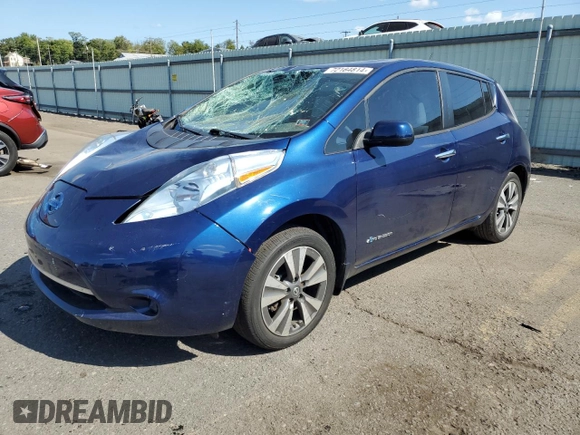 2017 Nissan LEAF SL with VIN 1N4BZ0CP8HC305639, listed as a Copart auction lot 72164814 with 21,897 mi miles and Salvage Title. Bid and sale history available at carsss.com. Image 1.