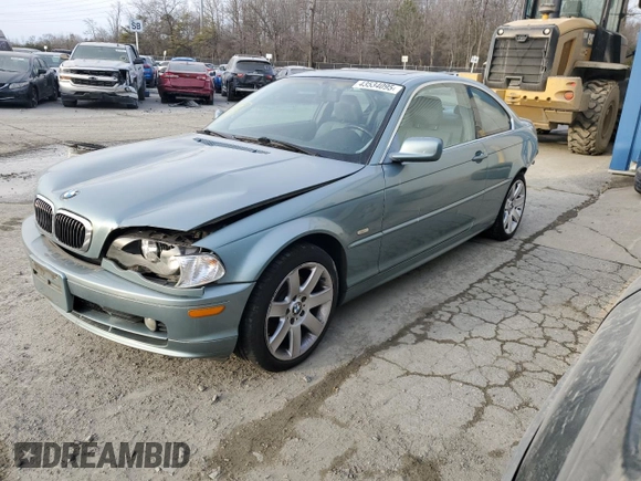2002 BMW 3 Series 325Ci with VIN WBABN33452PG59471, listed as a Copart auction lot 43534095 with 178,181 mi miles and Salvage title. Bid and sale history available at DreamBid. Image 1.