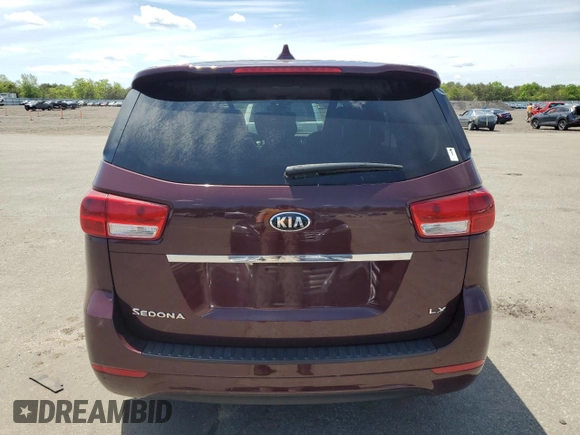 2018 Kia Sedona LX with VIN KNDMB5C19J6390544, listed as a Copart auction lot 56223214 with 0 mi miles and Salvage Title. Bid and sale history available at carsss.com. Image 6.