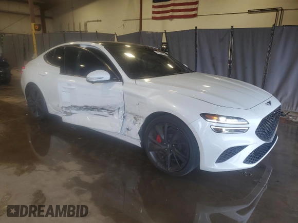 2023 Genesis G70 3.3T z VIN KMTG54TE1PU132414, wystawiony jako Copart lot #57120935 z przebiegiem 22 360 mil mil oraz Szkoda całkowita • Salvage title. Historia ofert i sprzedaży dostępna na DreamBid. Obrazek 4.