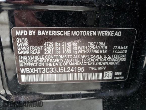 2018 BMW X1 xDrive28i with VIN WBXHT3C33J5L24195, listed as a Copart auction lot 38830283 with 35,004 mi miles. Bid and sale history available at carsss.com. Image 13.