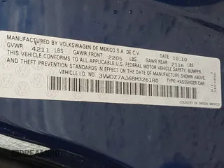 2011 Volkswagen Jetta Sedan SE w/Convenience & Sunroof PZEV with VIN 3VWDZ7AJ6BM326180, listed as a IAAI auction lot 41978482 with 137,189 mi miles. Bid and sale history available at carsss.com. Image 9.
