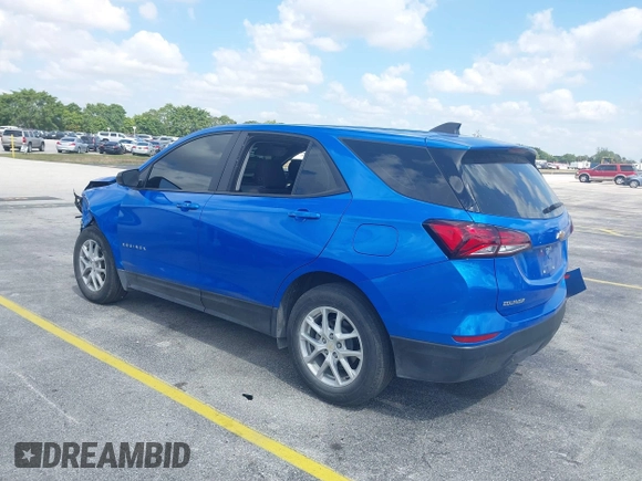 2024 Chevrolet Equinox LS with VIN 3GNAXHEG5RL296032, listed as a IAAI auction lot 42055362 with 22,988 mi miles and . Bid and sale history available at DreamBid. Image 3.
