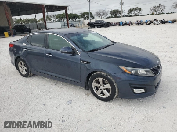 2015 Kia Optima LX with VIN KNAGM4A79F5604807, listed as a Copart auction lot 83410754 with 126,618 mi miles and Salvage Title. Bid and sale history available at DreamBid. Image 4.