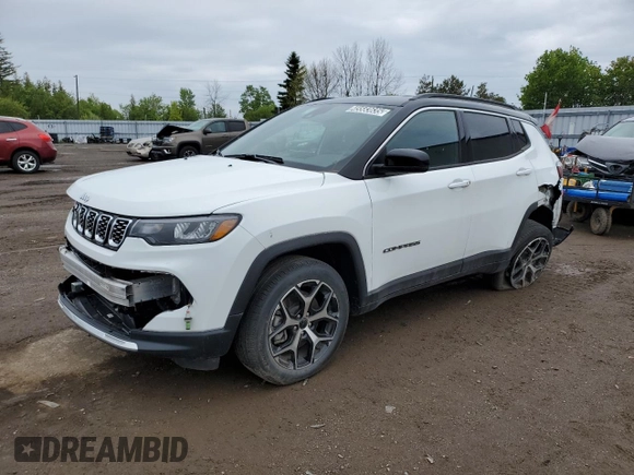 2025 Jeep Compass Limited с VIN 3C4NJDCN7ST511874, выставлен на аукционе Copart как лот 45583635 с пробегом 4 929 миль миль и Списание • Salvage title. История ставок и продаж доступна на DreamBid. Изображение 1.