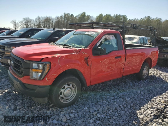 2023 Ford F-150 XL with VIN 1FTMF1C54PKD07974, listed as a Copart auction lot 43174945 with 39,844 mi miles and Salvage Title. Bid and sale history available at carsss.com. Image 1.