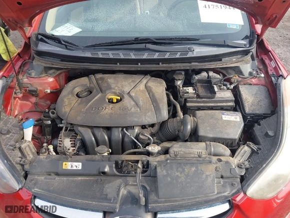 2013 Hyundai Elantra Limited with VIN KMHDH4AE2DU616434, listed as a IAAI auction lot 41751944 with 157,327 mi miles. Bid and sale history available at carsss.com. Image 10.