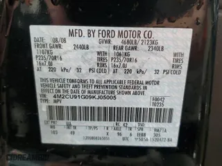 2009 Mercury Mariner with VIN 4M2CU91G09KJ05005, listed as a Copart auction lot 53948974 with 183,351 mi miles and Salvage Title. Bid and sale history available at carsss.com. Image 12.