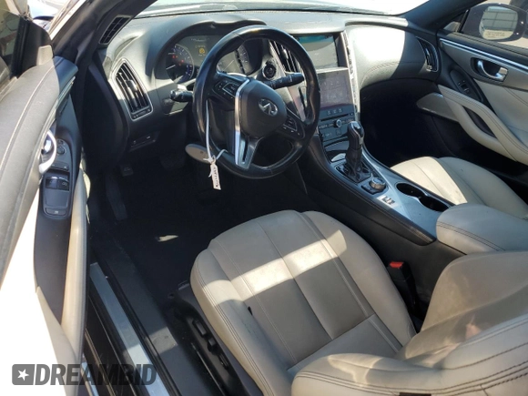 2017 Infiniti Q60 Sport with VIN JN1EV7EK7HM363963, listed as a Copart auction lot 57836545 with 117,785 mi miles and Salvage title. Bid and sale history available at DreamBid. Image 8.