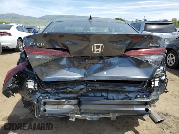 2025 Honda Civic Sedan Sport with VIN 2HGFE2F53SH568933, listed as a Copart auction lot 54063805 with 1,725 mi miles and Salvage Title. Bid and sale history available at carsss.com. Image 6.
