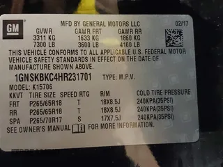 2017 Chevrolet Tahoe LT with VIN 1GNSKBKC4HR231701, listed as a IAAI auction lot 41201223 with 80,045 mi miles and . Bid and sale history available at DreamBid. Image 9.