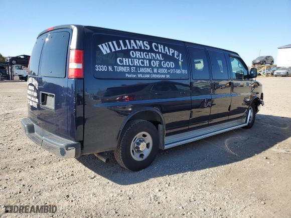 2014 Chevrolet Express Passenger LT with VIN 1GAZG1FG9E1197581, listed as a Copart auction lot 76876634 with 41,840 mi miles and Salvage Title. Bid and sale history available at carsss.com. Image 3.
