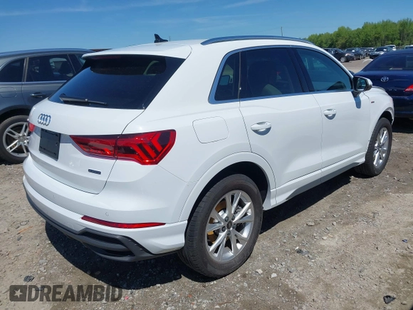 2023 Audi Q3 S line Premium Plus with VIN WA1EECF3XP1127217, listed as a IAAI auction lot 42016607 with 13,772 mi miles. Bid and sale history available at carsss.com. Image 4.