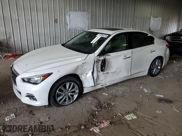 2015 Infiniti Q50 with VIN JN1BV7AR1FM422556, listed as a Copart auction lot 54864215 with 57,092 mi miles and Clean title. Bid and sale history available at DreamBid. Image 1.