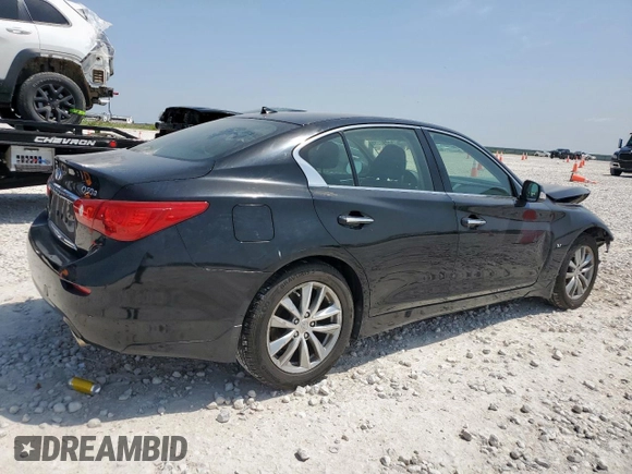 2015 Infiniti Q50 z VIN JN1BV7AR4FM423894, wystawiony jako Copart lot #57297595 z przebiegiem 82 593 mil mil oraz Szkoda całkowita • Salvage title. Historia ofert i sprzedaży dostępna na DreamBid. Obrazek 3.