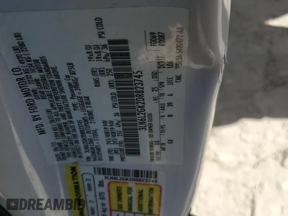 2013 Lincoln MKZ z VIN 3LN6L2GK2DR823745, wystawiony jako Copart lot #54887275 z przebiegiem 163 267 mil mil oraz Szkoda całkowita • Salvage title. Historia ofert i sprzedaży dostępna na DreamBid. Obrazek 12.