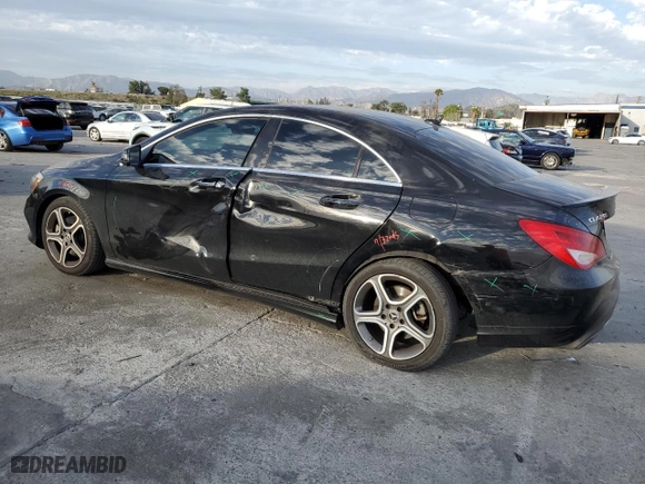2018 Mercedes-Benz CLA with VIN WDDSJ4EB8JN567770, listed as a Copart auction lot 46662715 with 76,600 mi miles and Salvage Title. Bid and sale history available at carsss.com. Image 2.