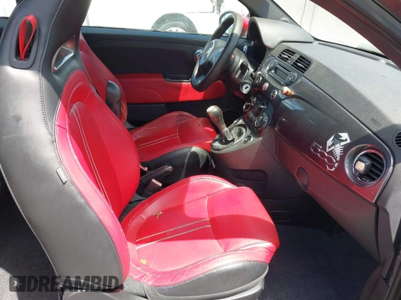 2015 FIAT 500 Abarth with VIN 3C3CFFFH2FT507879, listed as a IAAI auction lot 42135649 with 163,663 mi miles. Bid and sale history available at carsss.com. Image 5.