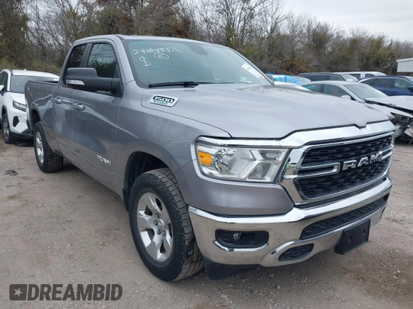 2022 Ram 1500 Big Horn z VIN 1C6RREBG3NN173629, wystawiony jako IAAI lot #40765434 z przebiegiem 57 662 mil mil oraz . Historia ofert i sprzedaży dostępna na DreamBid. Obrazek 1.