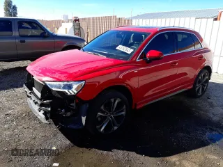 2020 Audi Q3 S line Prestige with VIN WA1FECF32L1123080, listed as a Copart auction lot 43293943 with 22,037 mi miles. Bid and sale history available at carsss.com. Image 1.