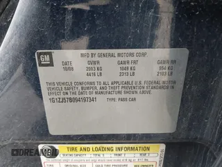 2009 Chevrolet Malibu 2LT with VIN 1G1ZJ57B094197341, listed as a IAAI auction lot 38515197 with 134,895 mi miles and . Bid and sale history available at DreamBid. Image 9.