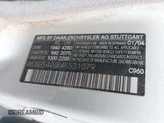 2004 Mercedes-Benz C 230 Kompressor with VIN WDBRF40J84F531079, listed as a IAAI auction lot 42622697 with Not provided miles and . Bid and sale history available at DreamBid. Image 9.