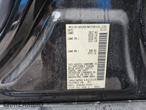 2016 Nissan Altima SV with VIN 1N4AL3AP8GC142314, listed as a Copart auction lot 50971355 with 125,566 mi miles and Clean Title. Bid and sale history available at carsss.com. Image 12.