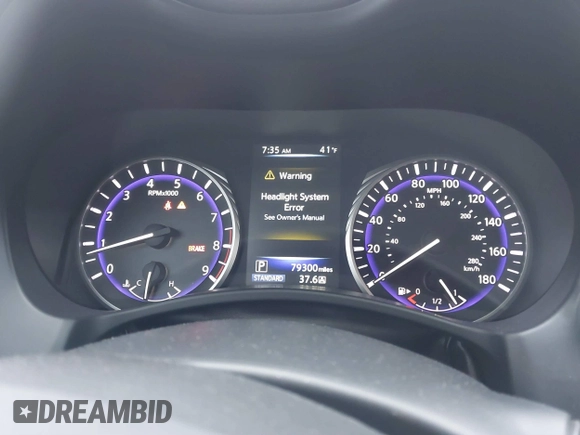 2015 Infiniti Q50 Premium with VIN JN1BV7AR1FM393866, listed as a IAAI auction lot 41807059 with 79,300 mi miles. Bid and sale history available at carsss.com. Image 7.