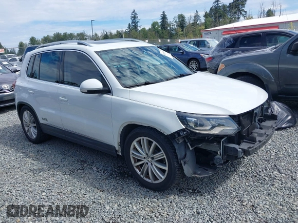 2016 Volkswagen Tiguan S with VIN WVGBV7AXXGW580052, listed as a IAAI auction lot 41444015 with 102,165 mi miles and . Bid and sale history available at DreamBid. Image 1.