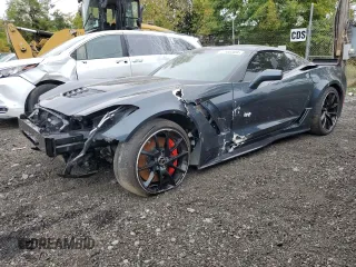 2019 Chevrolet Corvette Z06 2LZ with VIN 1G1YS2D65K5604990, listed as a Copart auction lot 72580304 with 15,582 mi miles and Salvage Title. Bid and sale history available at carsss.com. Image 1.