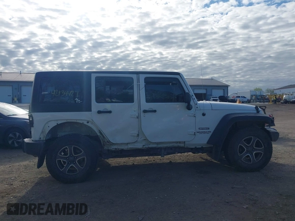 2016 Jeep Wrangler Unlimited Sport RHD with VIN 1C4BJWKG1GL336798, listed as a IAAI auction lot 42134427 with 179,500 mi miles and . Bid and sale history available at DreamBid. Image 14.